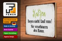Holzschild Spruch 40x30cm Katzen liegen nicht faul rum