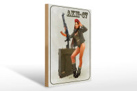 Holzschild Gewehr 30x40cm Pinup Kalaschnikow AKM-47