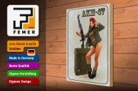 Holzschild Gewehr 30x40cm Pinup Kalaschnikow AKM-47