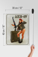 Holzschild Gewehr 30x40cm Pinup Kalaschnikow AKM-47