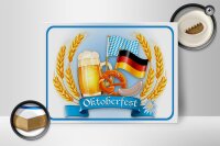 Holzschild Hinweis 40x30cm Oktoberfest Bier Brezel Wurst