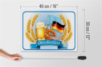 Holzschild Hinweis 40x30cm Oktoberfest Bier Brezel Wurst