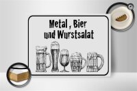 Holzschild Hinweis 40x30cm Bier und Wurstsalat