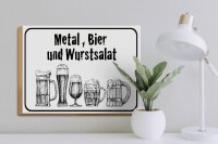 Holzschild Hinweis 40x30cm Bier und Wurstsalat