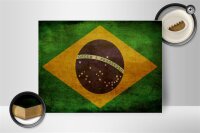 Holzschild Flagge 40x30cm Brasilien Schild