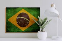 Holzschild Flagge 40x30cm Brasilien Schild