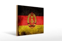 Holzschild Flagge 40x30cm DDR Fahne Wanddeko