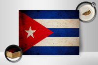 Holzschild Flagge 40x30cm Kuba Cuba Fahne