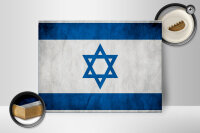 Holzschild Flagge 40x30cm Israel Fahne Wanddeko