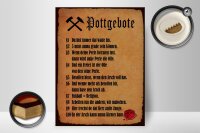 Holzschild Spruch 30x40cm Pottgebote du biste immer dat