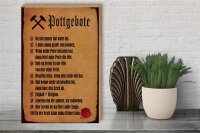 Holzschild Spruch 30x40cm Pottgebote du biste immer dat