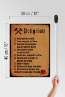 Holzschild Spruch 30x40cm Pottgebote du biste immer dat