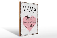 Holzschild Spruch 30x40cm Mama Chefin verrückter...