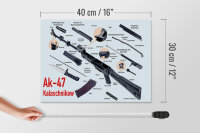 Holzschild Gewehr 40x30cm AK-47 Kalaschnikow Einzelteile