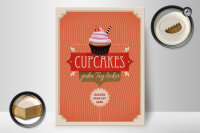 Holzschild Spruch 30x40cm Cupcakes jeden Tag lecker