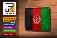 Blechschild Flagge Afghanistans 18x12cm Afghanistan Vintage