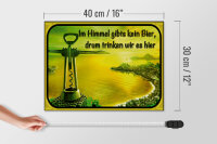 Holzschild Spruch 40x30cm im Himmel gibt’s kein Bier