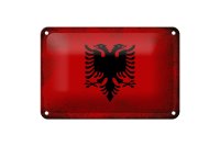 Blechschild Flagge Albanien 18x12cm Flag Albania Vintage