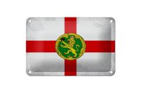Blechschild Flagge Alderneys 18x12cm Flag Alderney Vintage
