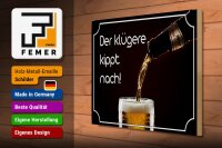 Holzschild Spruch 40x30cm Bier der klügere kippt nach