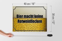 Holzschild Spruch 40x30cm Bier keine Rotweinflecken