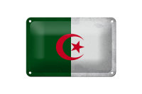 Blechschild Flagge Algerien 18x12cm Flag Algeria Vintage