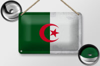 Blechschild Flagge Algerien 18x12cm Flag Algeria Vintage