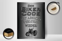 Holzschild Motorrad 30x40cm Biker Code mit Absicht