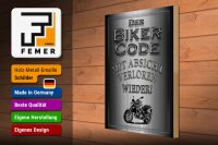 Holzschild Motorrad 30x40cm Biker Code mit Absicht
