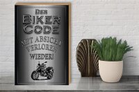 Holzschild Motorrad 30x40cm Biker Code mit Absicht
