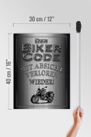Holzschild Motorrad 30x40cm Biker Code mit Absicht