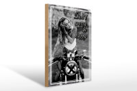 Holzschild Motorrad 30x40cm Biker Girl don´t worry...