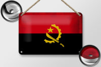 Blechschild Flagge Angolas 18x12cm Flag of Angola Vintage