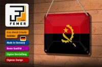 Blechschild Flagge Angolas 18x12cm Flag of Angola Vintage