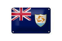 Blechschild Flagge Anguillas 18x12cm Flag Anguilla Vintage