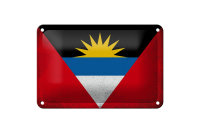 Blechschild Flagge Antigua und Barbuda 18x12cm Flag Vintage