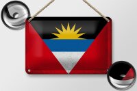 Blechschild Flagge Antigua und Barbuda 18x12cm Flag Vintage
