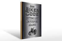 Holzschild Motorrad 30x40cm Biker Code getting lost on
