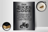 Holzschild Motorrad 30x40cm Biker Code more fun people