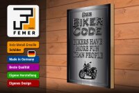 Holzschild Motorrad 30x40cm Biker Code more fun people