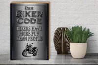 Holzschild Motorrad 30x40cm Biker Code more fun people