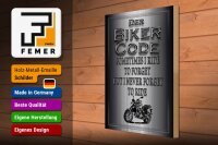 Holzschild Motorrad 30x40cm Biker Code never forget ride