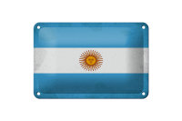 Blechschild Flagge Argentinien 18x12cm Argentina Vintage