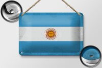 Blechschild Flagge Argentinien 18x12cm Argentina Vintage