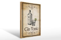 Holzschild Alkohol 30x40cm 1761 Gin tonic Retro