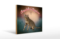Holzschild Katze 40x30cm Orientalisch Kurzhaar England