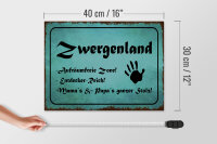 Holzschild Zwergenland 40x30cm Aufräumfreie Zone Reich