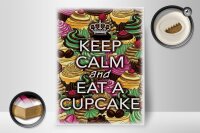 Holzschild Spruch 30x40cm Keep Calm and eat a Cupcake