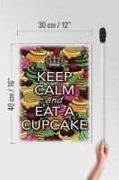 Holzschild Spruch 30x40cm Keep Calm and eat a Cupcake