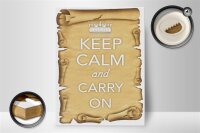 Holzschild Spruch 30x40cm Keep Calm and carry on